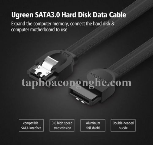 Ugreen 30796 0.5M màu Đen Cáp truyền dữ liệu SATA 3.0 cao cấp US217 30030796